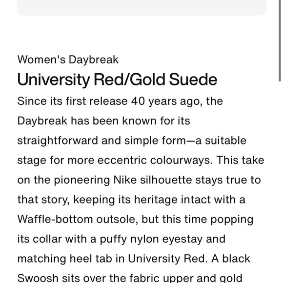 Women’s NIKE Daybreak Qs University Gold, Red, and Suede Sz 9 Sneaker CQ7619-700 - Picture 8 of 8